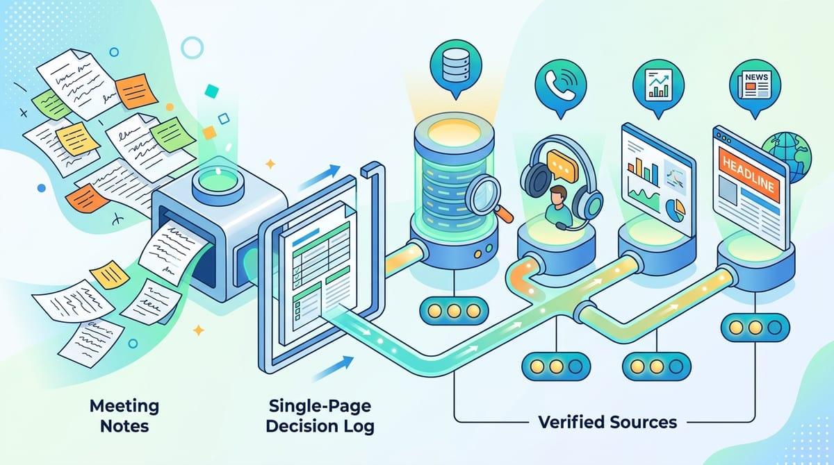 Decision logs and source checks: keeping AI helpful after the meeting ends
